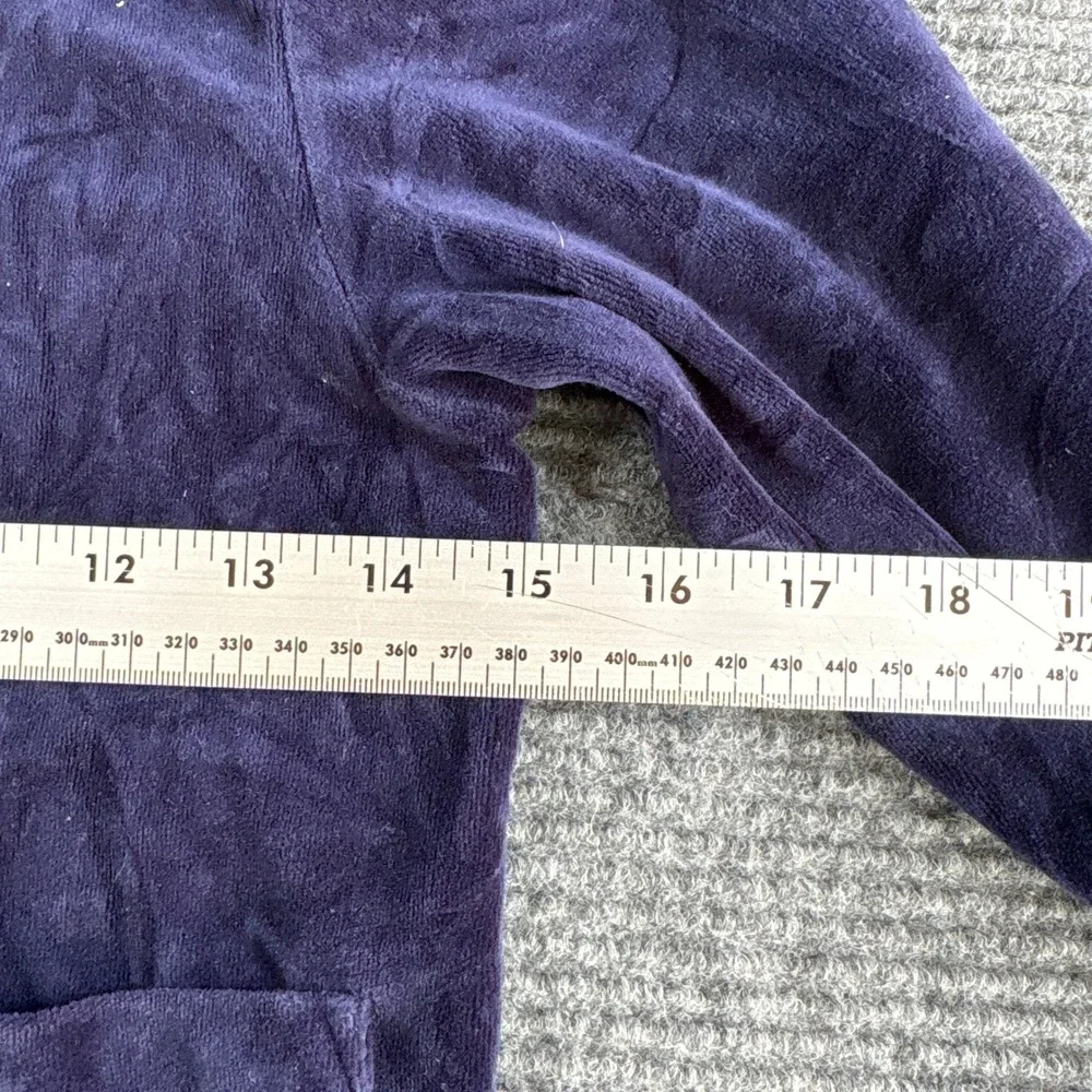 Ralph Lauren Kids Navy Blue Velour Full Zip Hoodie Jacket Size M Pony Logo 3660